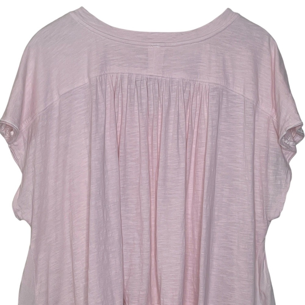 Anthropologie Light Pink Smocked V-Neck Peplum Top Relaxed Fit XL - Picture 6 of 8